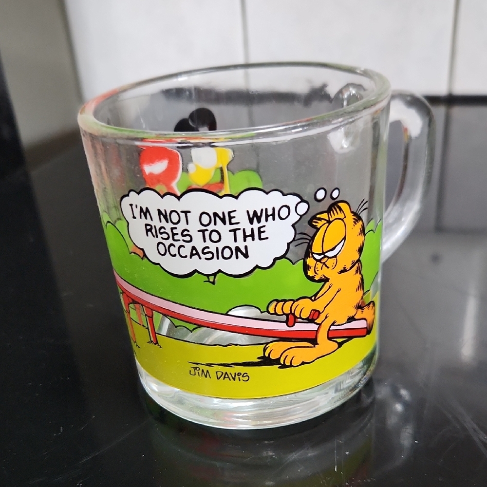 McDonald's Garfield Glass Mug with Colorful Design